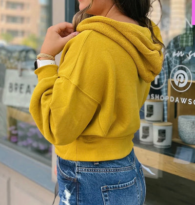French Terry Crop Hoodie